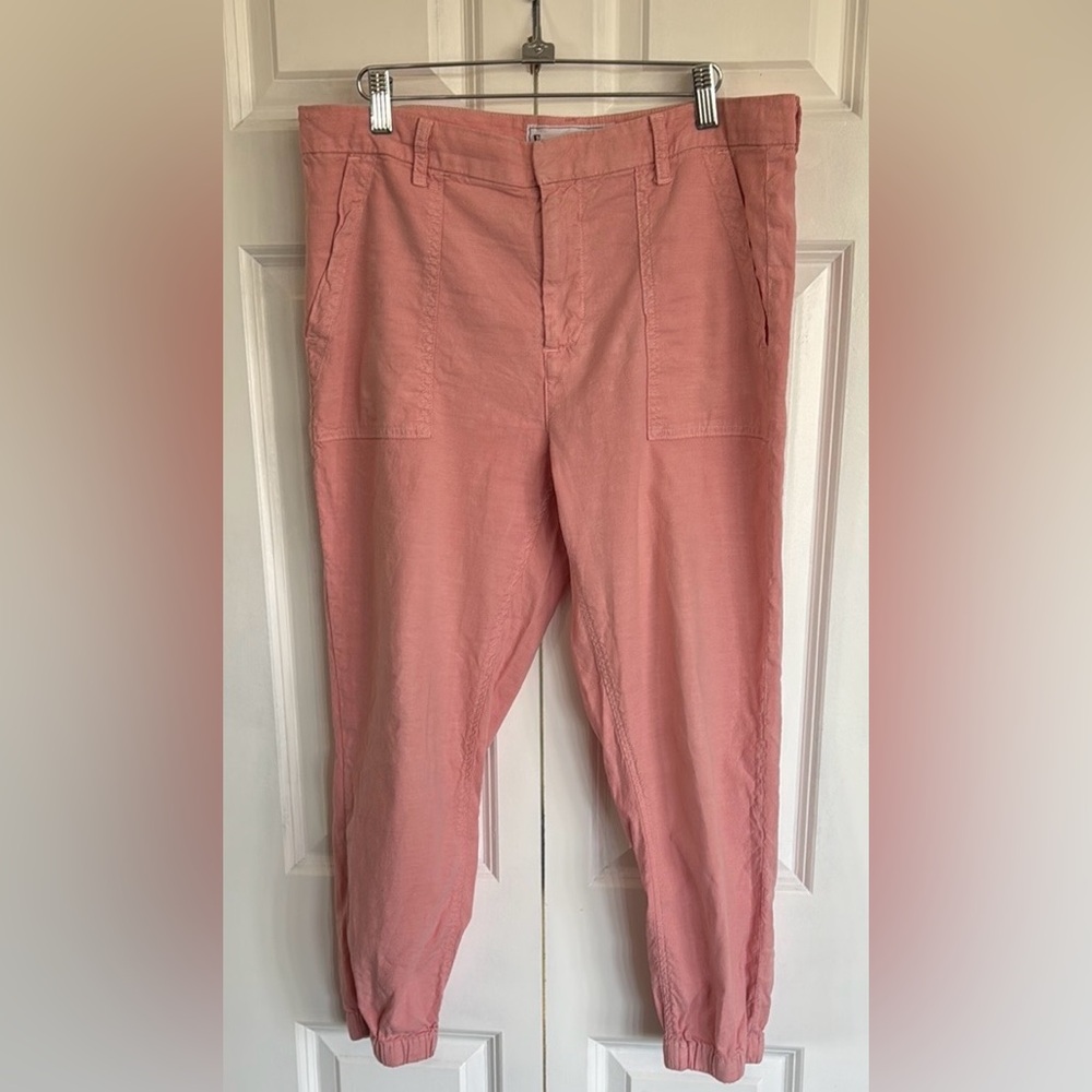 Frank + Eileen Women’s Linen Jogger Pants in Dusty Rose, Size 8
